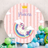 Aperturee - Circle Little Princess Pink Baby Shower Backdrop